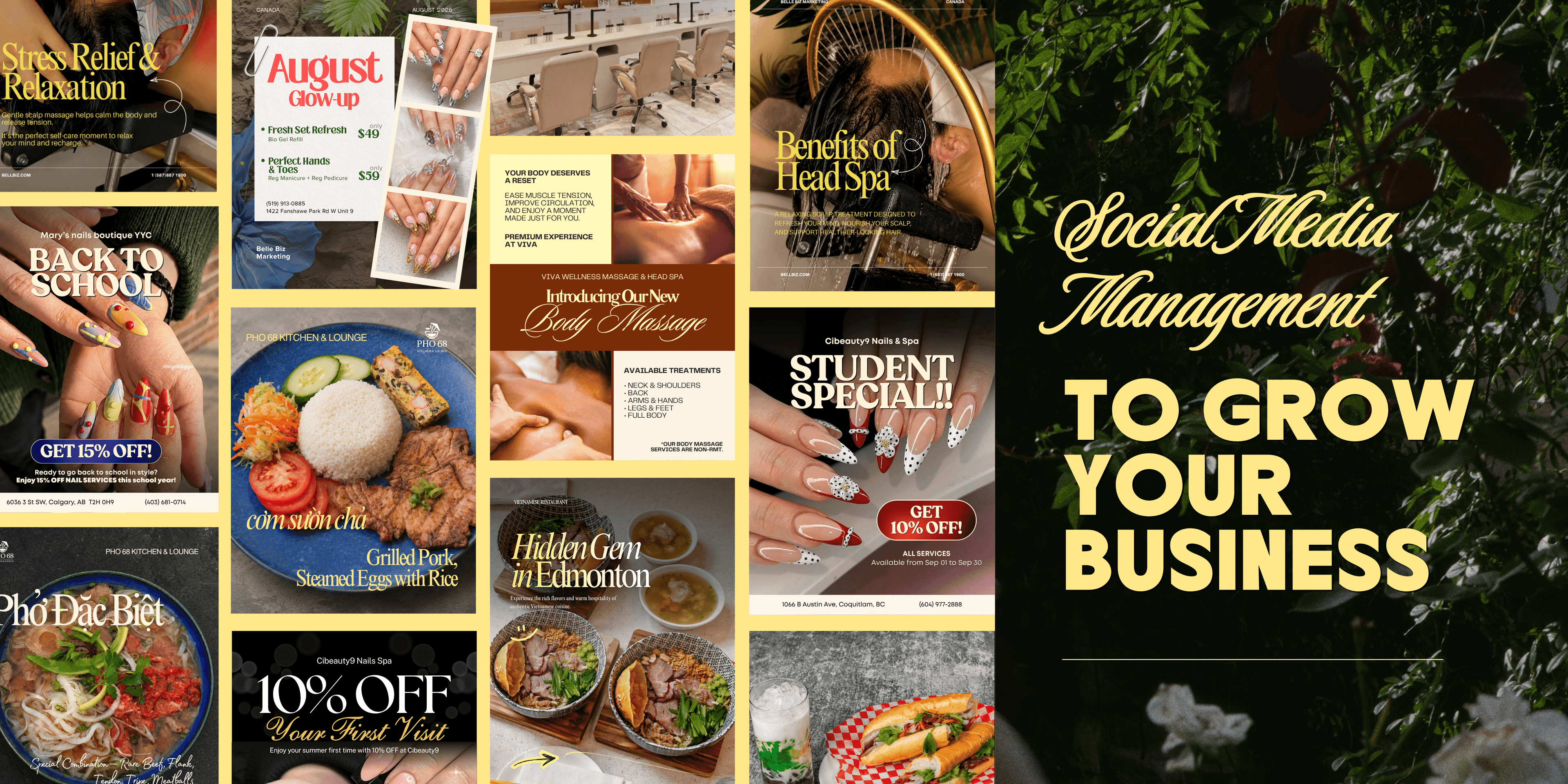 Belle Biz social media marketing content